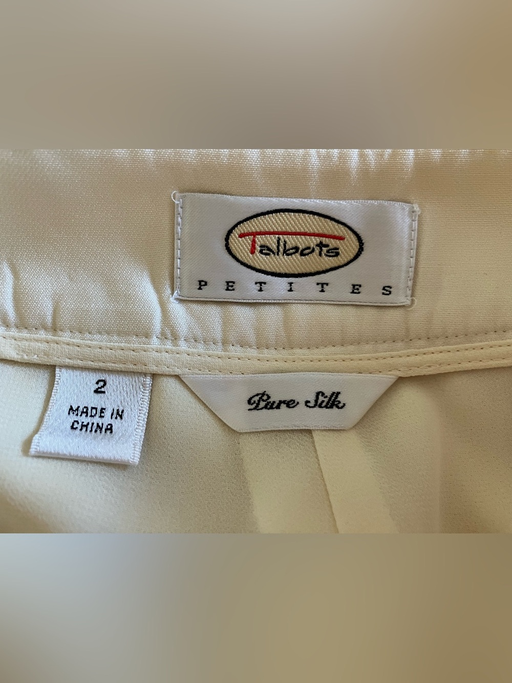 Talbots Ivory Cream Straight-Leg Silk Lined Dress Pants - Picture 2 of 8